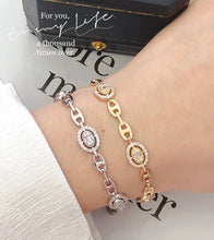 Load image into Gallery viewer, LUOWEND 18K White or Yellow Gold Real Natural Diamond Bracelet for Women
