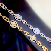 Load image into Gallery viewer, LUOWEND 18K White or Yellow Gold Real Natural Diamond Bracelet for Women
