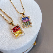 Load image into Gallery viewer, LUOWEND 18K Yellow Gold Natural Color Sapphire Pendant for Women
