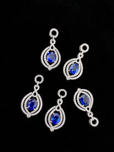 Load image into Gallery viewer, LUOWEND 18K White Gold Real Natural Diamond and Sapphire Necklace for Women
