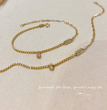 Load image into Gallery viewer, LUOWEND 18K Yellow Gold Real Natural Diamond bracelet and Anklet Chain for Women
