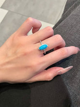 Load image into Gallery viewer, LUOWEND 18K White Gold Natural Turquoise Ring for Women
