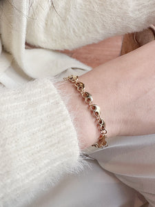 LUOWEND 18K Yellow Gold Bracelet&Necklace for Women