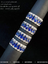 Load image into Gallery viewer, LUOWEND 18K White Gold Real Natural Diamond and Sapphire Ring for Women
