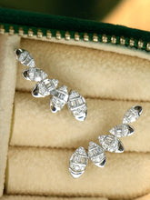 Load image into Gallery viewer, LUOWEND 18K White Gold Natural Diamond Earrings for Women
