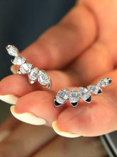 Load image into Gallery viewer, LUOWEND 18K White Gold Natural Diamond Earrings for Women
