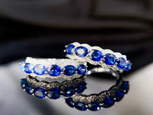 Load image into Gallery viewer, LUOWEND 18K White Gold Real Natural Diamond and Sapphire Ring for Women
