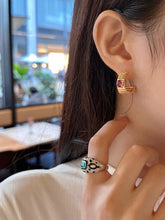 Load image into Gallery viewer, LUOWEND 18K Yellow Gold Stud Earrings for Women
