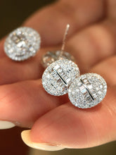 Load image into Gallery viewer, LUOWEND 18K White Gold Natural Diamond Stud Earrings for Women
