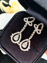 Load image into Gallery viewer, LUOWEND 18K White Gold Real Natural Diamond Drop Earrings for Women
