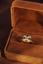 Load image into Gallery viewer, LUOWEND 18K Yellow Gold Real Natural Sapphire Ring for Women
