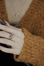 Load image into Gallery viewer, LUOWEND 18K Yellow Gold Real Natural Sapphire Ring for Women
