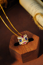 Load image into Gallery viewer, LUOWEND 18K Yellow Gold Real Natural Sapphire Necklace for Women
