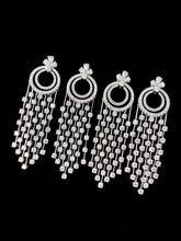 Load image into Gallery viewer, LUOWEND 18K White Gold Real Natural Diamond Drop Earrings for Women
