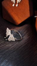 Load image into Gallery viewer, LUOWEND 18K White Gold Real Natural Diamond Earrings and Ring for Women
