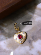 Load image into Gallery viewer, LUOWEND 18K Yellow Gold Natural Ruby Pendant for Women
