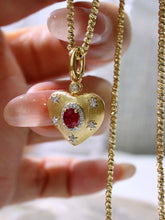 Load image into Gallery viewer, LUOWEND 18K Yellow Gold Natural Ruby Pendant for Women
