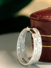 Load image into Gallery viewer, LUOWEND 18K White Gold Natural Diamond Earrings for Women
