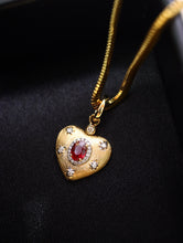 Load image into Gallery viewer, LUOWEND 18K Yellow Gold Natural Ruby Pendant for Women
