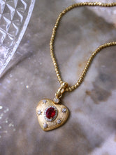 Load image into Gallery viewer, LUOWEND 18K Yellow Gold Natural Ruby Pendant for Women
