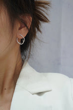 Load image into Gallery viewer, LUOWEND 18K White Gold Real Natural Diamond Stud Earrings for Women
