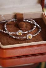 Load image into Gallery viewer, LUOWEND 18K White Gold Fine Jewelry Real Natural Yellow Diamond Bracelet for Women

