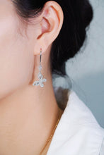 Load image into Gallery viewer, LUOWEND 18K White Gold Real Natural Diamond Drop Earrings for Women
