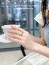 Load image into Gallery viewer, LUOWEND 18K White Gold Real Natural Diamond and Ruby Ring for Women
