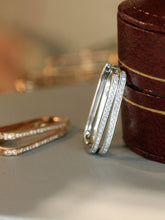 Load image into Gallery viewer, LUOWEND 18K White or Rose Gold Natural Diamond Earrings for Women
