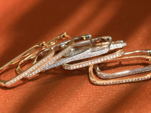 Load image into Gallery viewer, LUOWEND 18K White or Rose Gold Natural Diamond Earrings for Women
