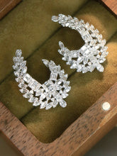 Load image into Gallery viewer, LUOWEND 18K White Gold Natural Diamond Earrings for Women

