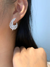 Load image into Gallery viewer, LUOWEND 18K White Gold Natural Diamond Earrings for Women
