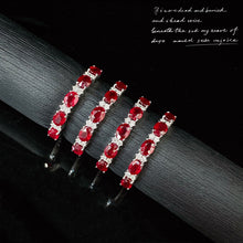 Load image into Gallery viewer, LUOWEND 18K White Gold Real Natural Diamond and Ruby Ring for Women
