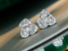Load image into Gallery viewer, LUOWEND 18K White Gold Natural Diamond Earrings for Women
