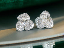 Load image into Gallery viewer, LUOWEND 18K White Gold Natural Diamond Earrings for Women
