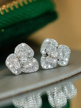 Load image into Gallery viewer, LUOWEND 18K White Gold Natural Diamond Earrings for Women
