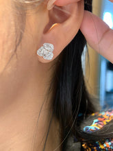 Load image into Gallery viewer, LUOWEND 18K White Gold Natural Diamond Earrings for Women
