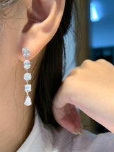 Load image into Gallery viewer, LUOWEND 18K White Gold Natural Diamond Earrings for Women
