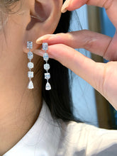 Load image into Gallery viewer, LUOWEND 18K White Gold Natural Diamond Earrings for Women
