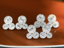 Load image into Gallery viewer, LUOWEND 18K White Gold Natural Diamond Earrings for Women
