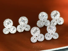 Load image into Gallery viewer, LUOWEND 18K White Gold Natural Diamond Earrings for Women
