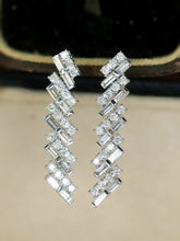 Load image into Gallery viewer, LUOWEND 18K White Gold Natural Diamond Earrings for Women
