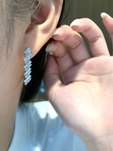 Load image into Gallery viewer, LUOWEND 18K White Gold Natural Diamond Earrings for Women
