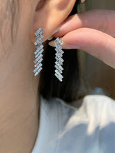 Load image into Gallery viewer, LUOWEND 18K White Gold Natural Diamond Earrings for Women
