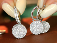 Load image into Gallery viewer, LUOWEND 18K White Gold Natural Diamond Hoop Earrings for Women
