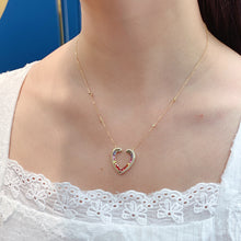 Load image into Gallery viewer, LUOWEND 18K Yellow Gold Natural Color Sapphire Necklace for Women
