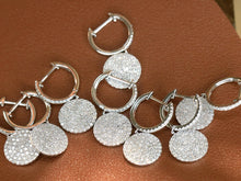 Load image into Gallery viewer, LUOWEND 18K White Gold Natural Diamond Hoop Earrings for Women
