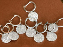 Load image into Gallery viewer, LUOWEND 18K White Gold Natural Diamond Hoop Earrings for Women
