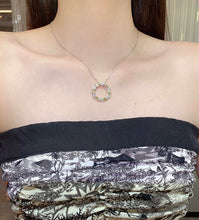 Load image into Gallery viewer, LUOWEND 18K White Gold Real Natural Diamond Pendant Necklace for Women
