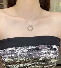 Load image into Gallery viewer, LUOWEND 18K White Gold Real Natural Diamond Pendant Necklace for Women

